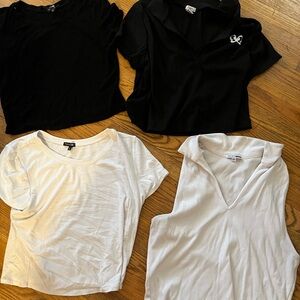 Fashion Nova Black & White Crop Top Bundle - 4 Tops